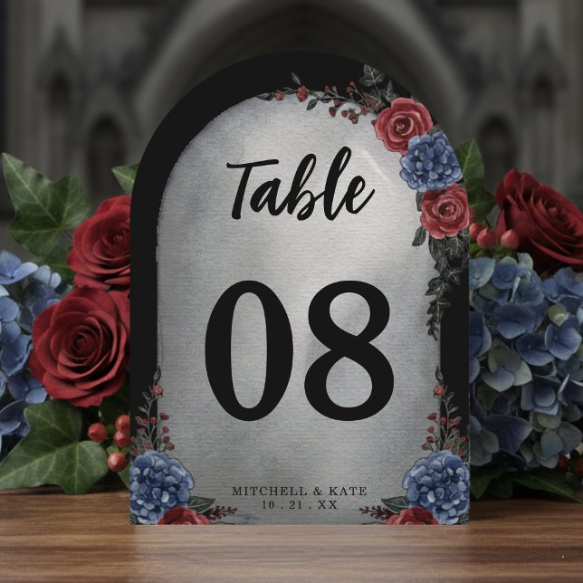 Headstone Floral Gothic Wedding Table Number Inbjudningar (Skapare uppladdad)