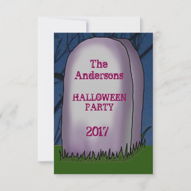 Headstone Halloween fest-inbjudan Inbjudningar (Framsida)