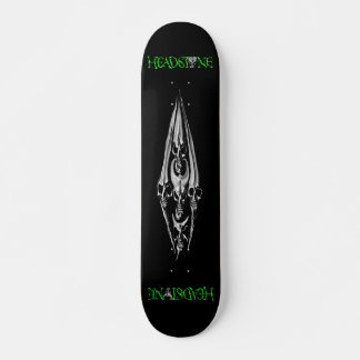 HEADSTONE vita gula döskallar Skateboard Bräda 20 Cm