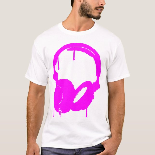 Headyphones rosa tee shirt (Framsida)