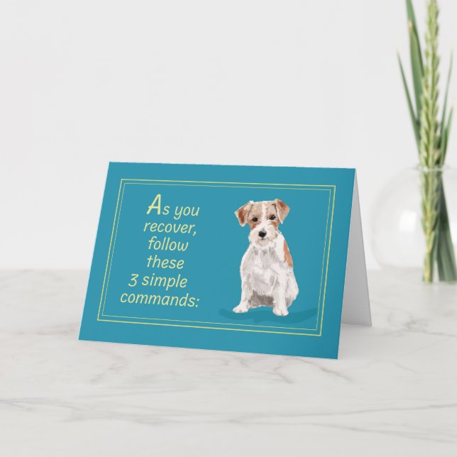 Heal and Get well After Surgery Hund Jack Russell  Kort (Framsida)