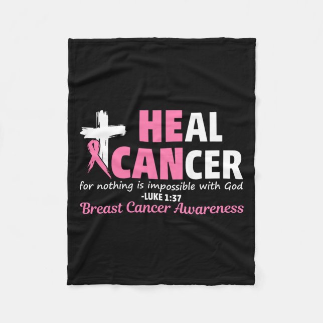 Heal Cancer Christian Believe God Breast Cancer Aw Fleecefilt (Framsidan)