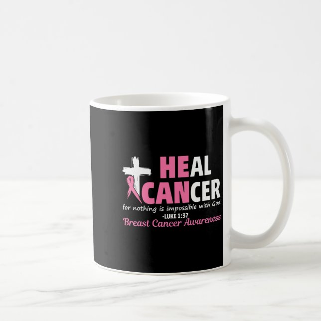 Heal Cancer Christian Believe God Breast Cancer Aw Kaffemugg (Höger)