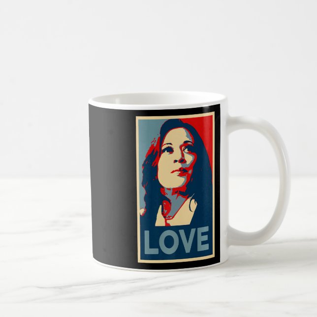 Heal Kärlek Hope Kamala Harris Obama 47 Support Em Kaffemugg (Höger)