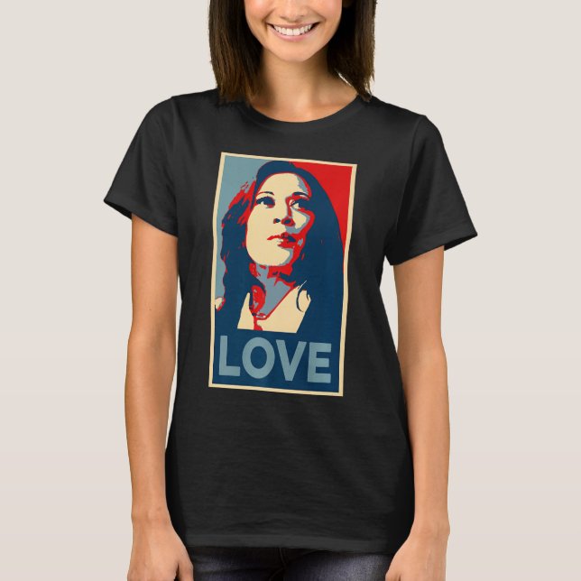 Heal Kärlek Hope Kamala Harris Obama 47 Support Em T Shirt (Framsida)