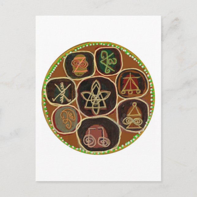 HEAL:  Karuna Reiki Emblem Vykort (Framsida)