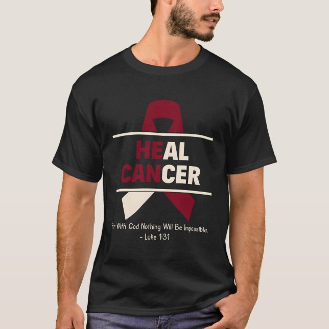 Heal Oral Head Nacke Cancer Christian Cancer Survi T Shirt (Framsida)