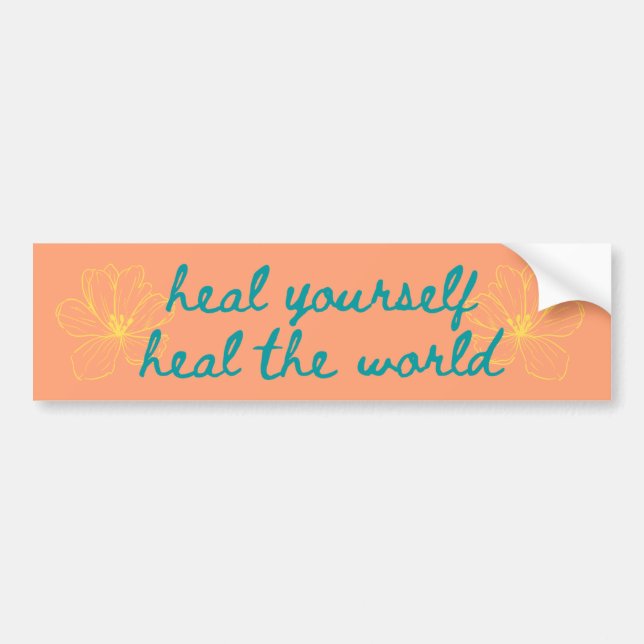 Heal You Heal Heal World Bumper Sticker Bildekal (Framsidan)