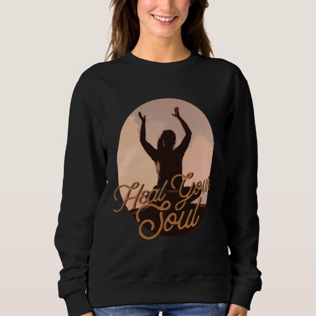 Heal Your Soul Meditation Exercising Inspirational T Shirt (Framsida)