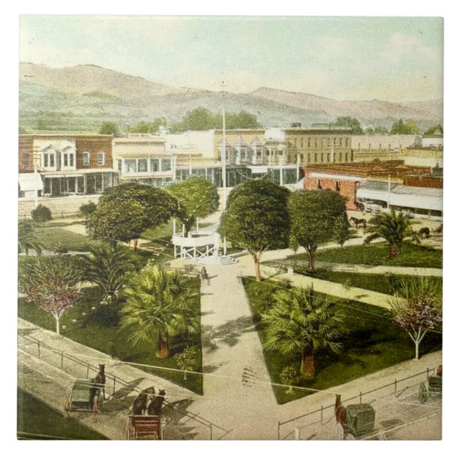 Healdsburg California Plaza Ceramic tile Kakelplatta (Framsidan)