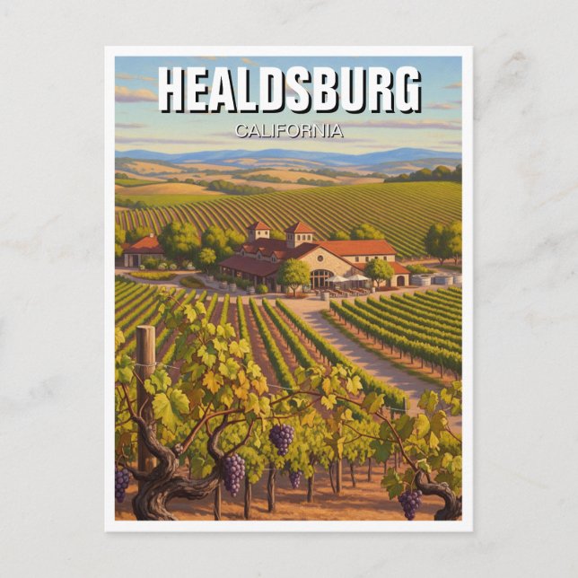 Healdsburg California Travel Vykort (Framsida)