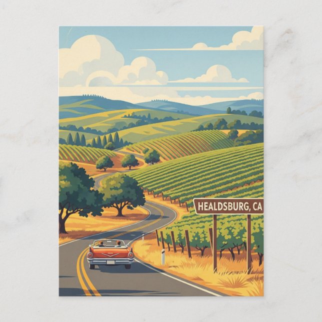 Healdsburg California Travel Vykort (Framsida)