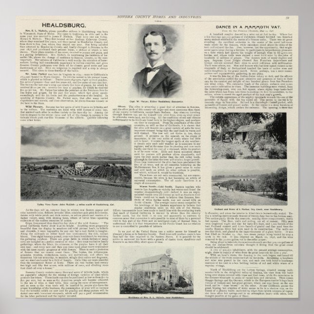 Healdsburg, Kalifornien Poster (Framsidan)