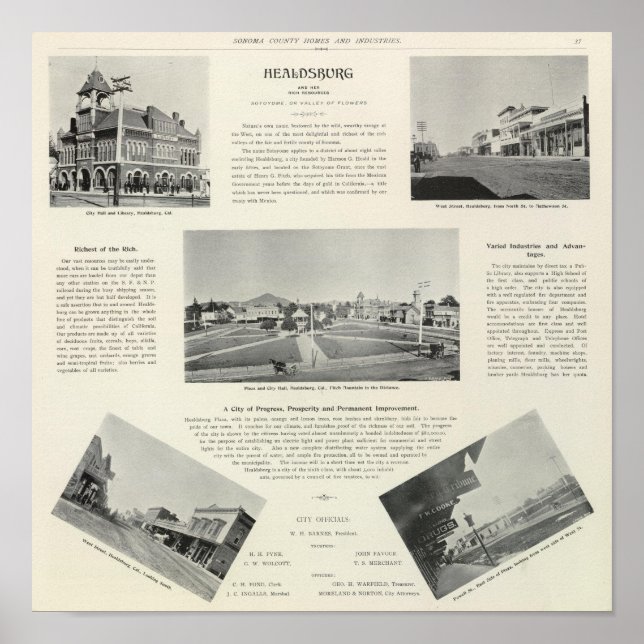 Healdsburg, Kalifornien Poster (Framsidan)