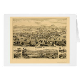 Healdsburg panorama- karta för CA - 1876 Hälsningskort