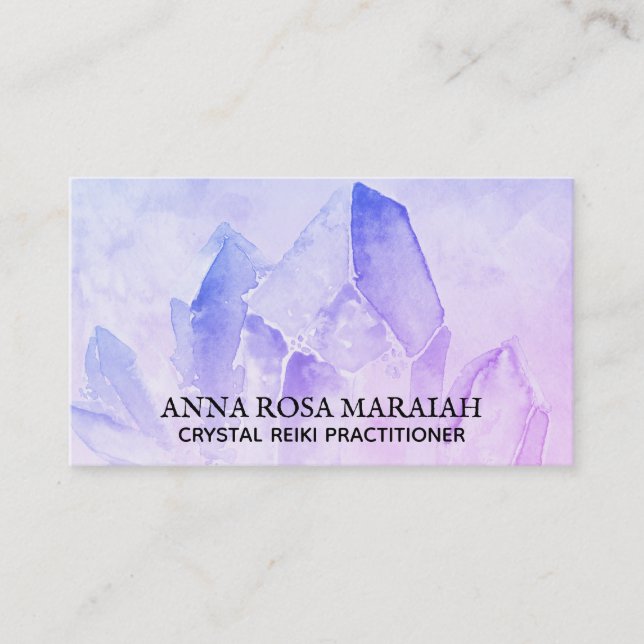 *~* Healer Reiki Crystal Healer Yoga Amethyst Visitkort (Framsida)