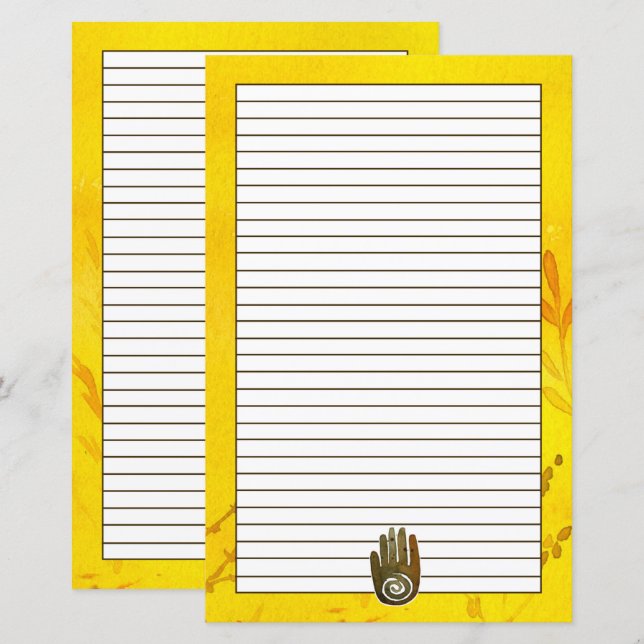 Healer's Hand Native American Petroglyph Symbol (Fram/baksida)