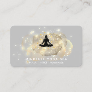 *~* Healing Energy Guld Woman Yoga Lotus Busines Visitkort