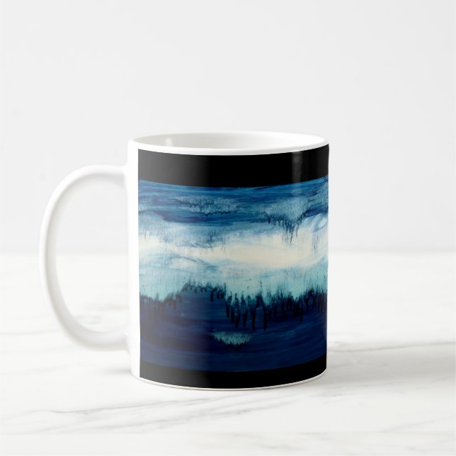 HEALING FÄRG ART MUGG, Calming BLUE-Leanne Venier Kaffemugg (Vänster)