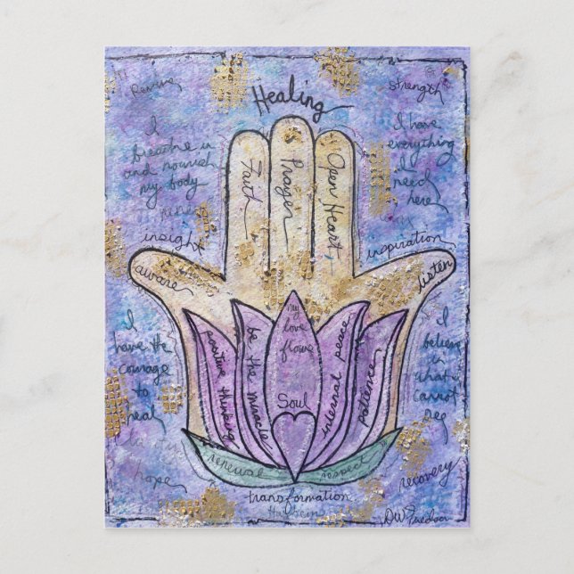 Healing Hamsa Vykort (Framsida)