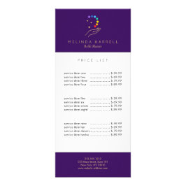 Healing Hand Logotyp Reiki, Massage Bright Lila Reklamkort