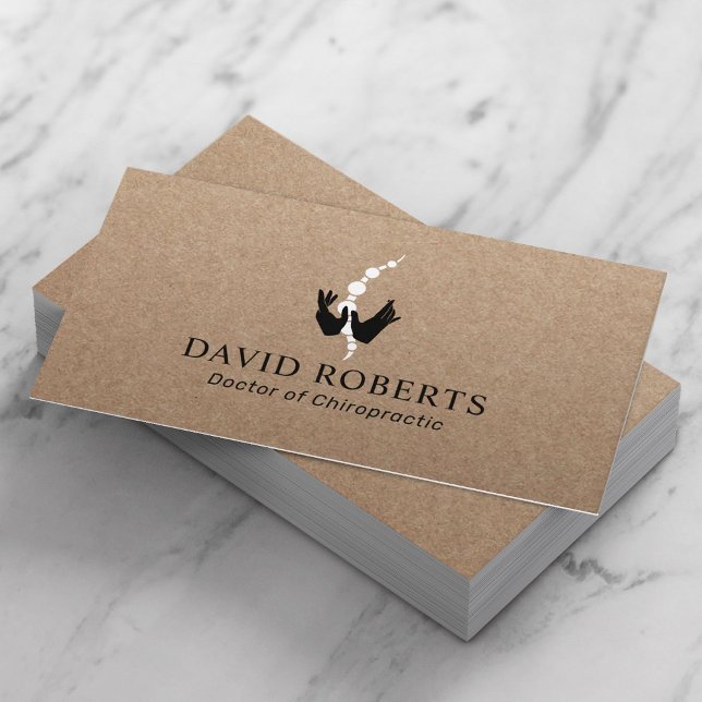 Healing Händer & Spine Chiropractice Rustic Kraft Visitkort (Skapare uppladdad)