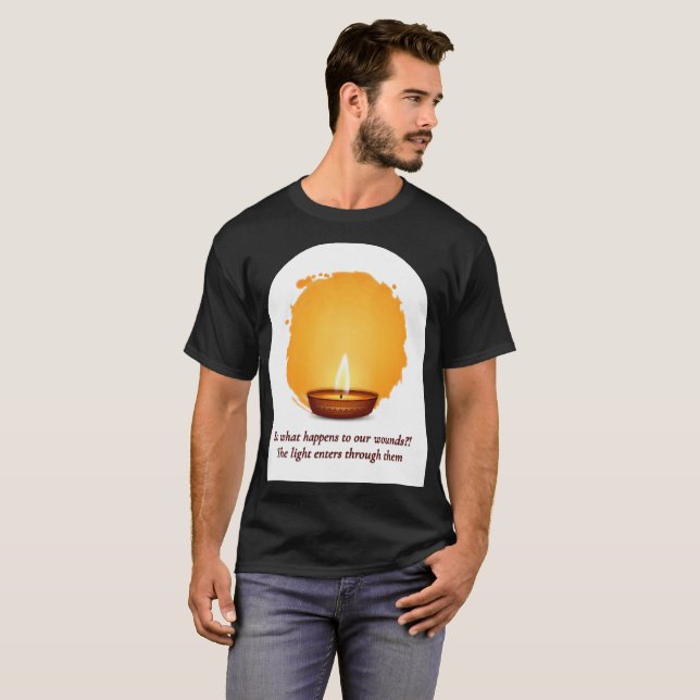 Healing Light Candle T‑Shirt | Inspirational Quote T Shirt (Hel framsida)