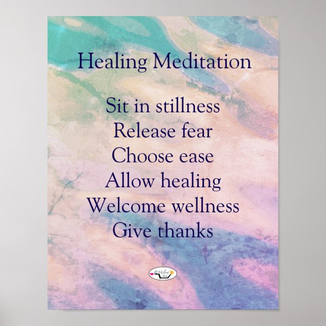 Healing Meditation Print Poster (Framsidan)