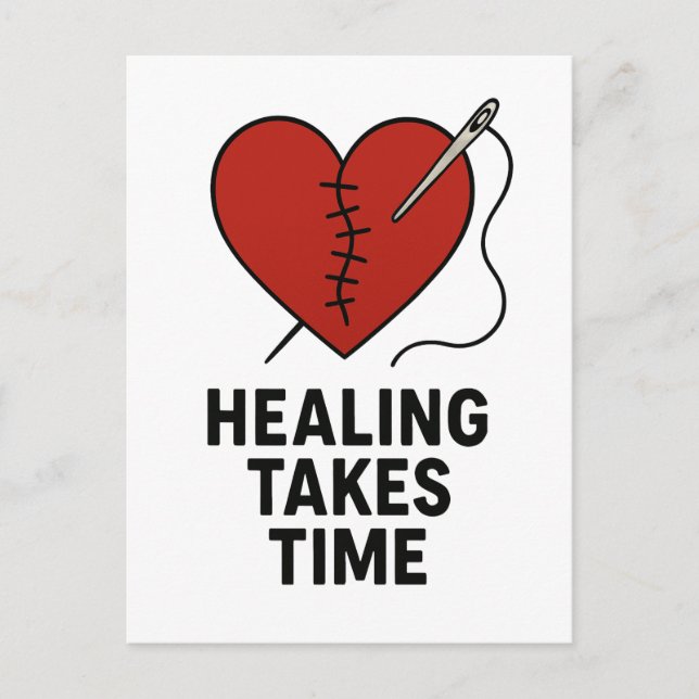 Healing Takes Time Mental Health Support  Vykort (Framsida)
