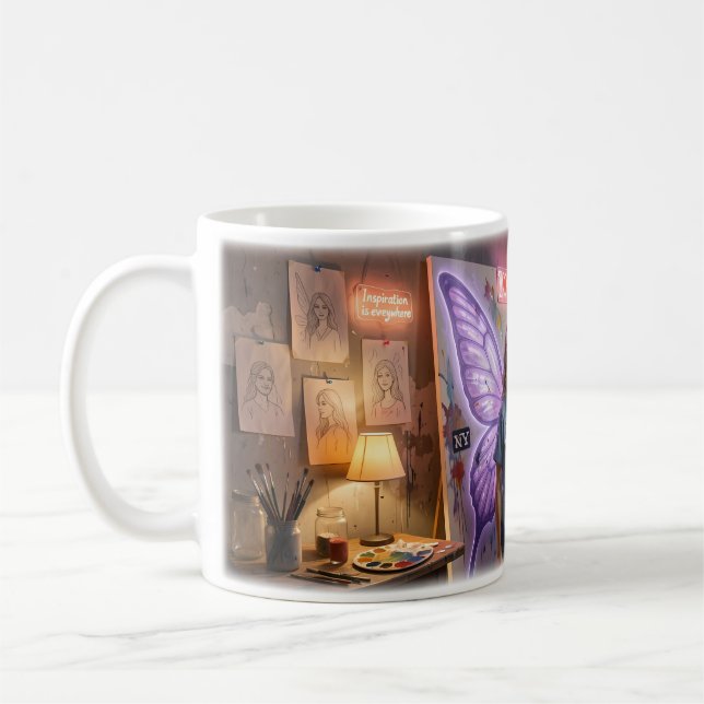 Healing Wings in an Urban Dream Studio Mug Kaffemugg (Vänster)