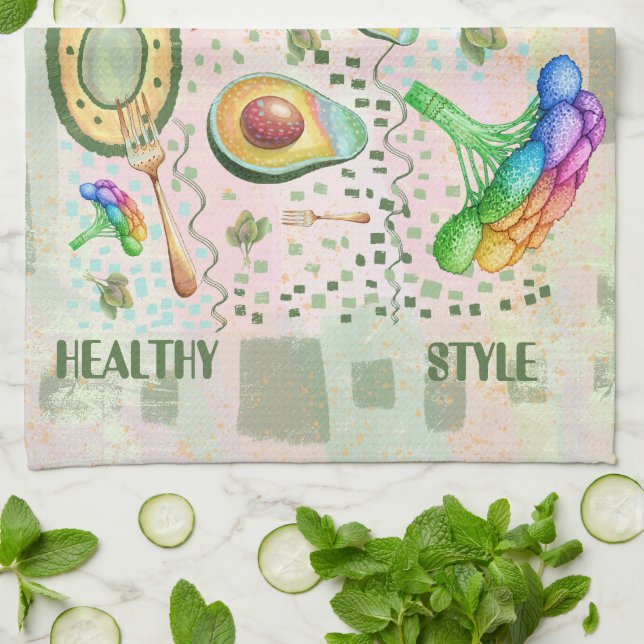 Healsy food art kökshandduk (Vikta)