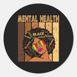 "Health Afro African American Black History Month" Runt Klistermärke