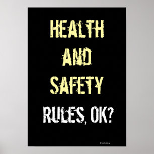 Health and Safety Regler Slogan Graffiti Sign Humo Poster