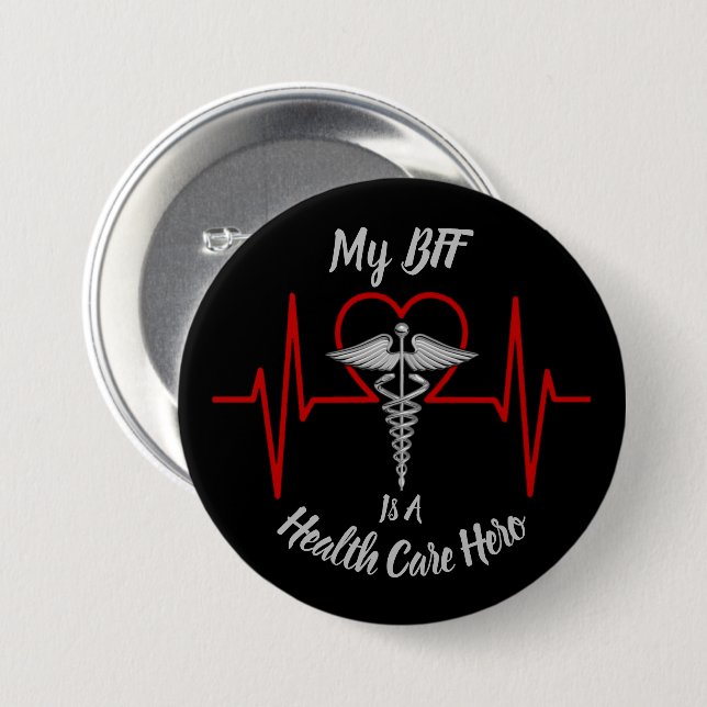 Health Care Hero BFF Knapp (Framsida & baksida)