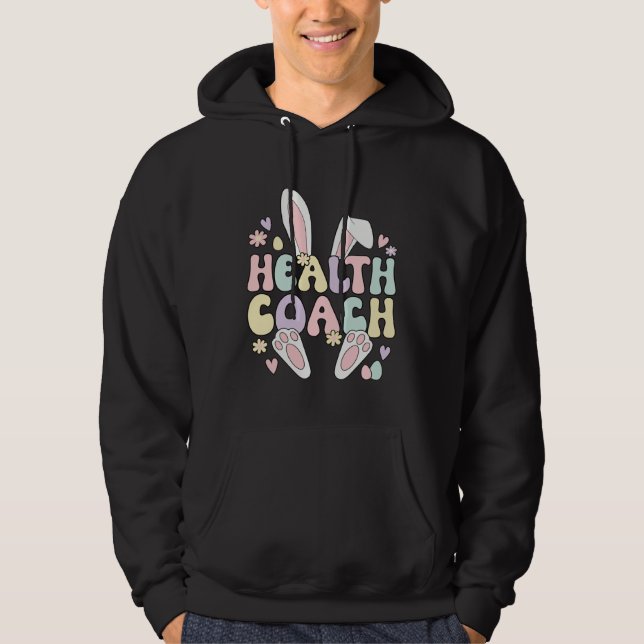 Health Coach Easter Bunny Health Coaching Easter D Hoodie (Framsida)