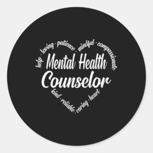 Health Counselor Heart Ord Cloud Runt Klistermärke