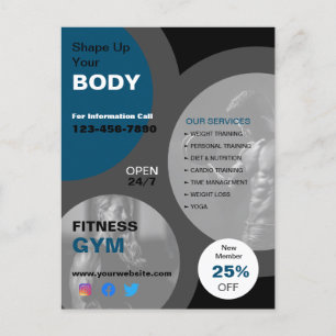 Health & Fitness Gym Business Vykort