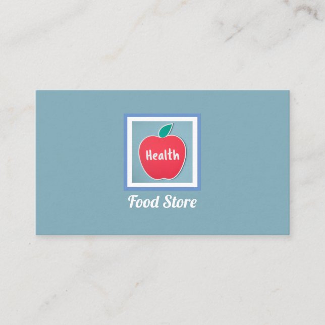 Health Food Store-Logotyp Visitkort (Framsida)