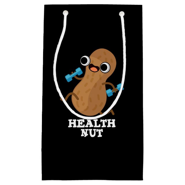 Health Nöt Funny Exercise Peanut Pun Mörk BG (Framsidan)