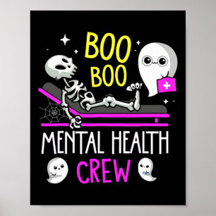 Health Nurse Psych Boo Crew Nursing Halloween Poster