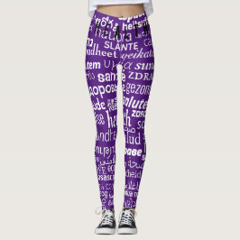 Health Text Multi Language Legggings Your Färg Leggings