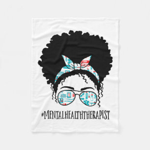 Health Therapist Black Afro Messy Bun African Wome Fleecefilt