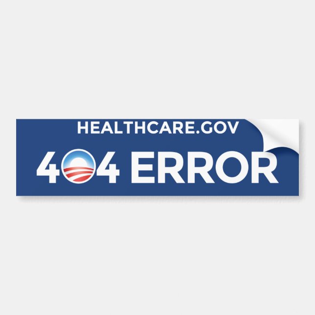 HealthCare.gov - fel 404 Bildekal (Framsidan)