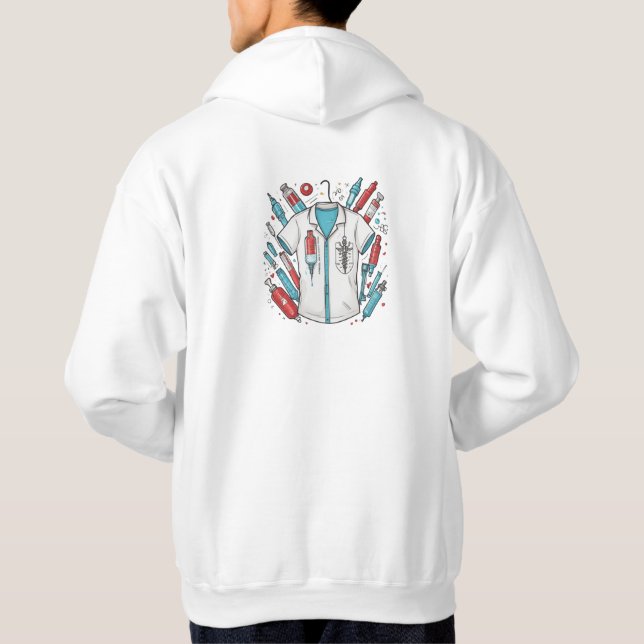 Healthcare Hero Hoodie – Vial & Syringe Art (Baksida)
