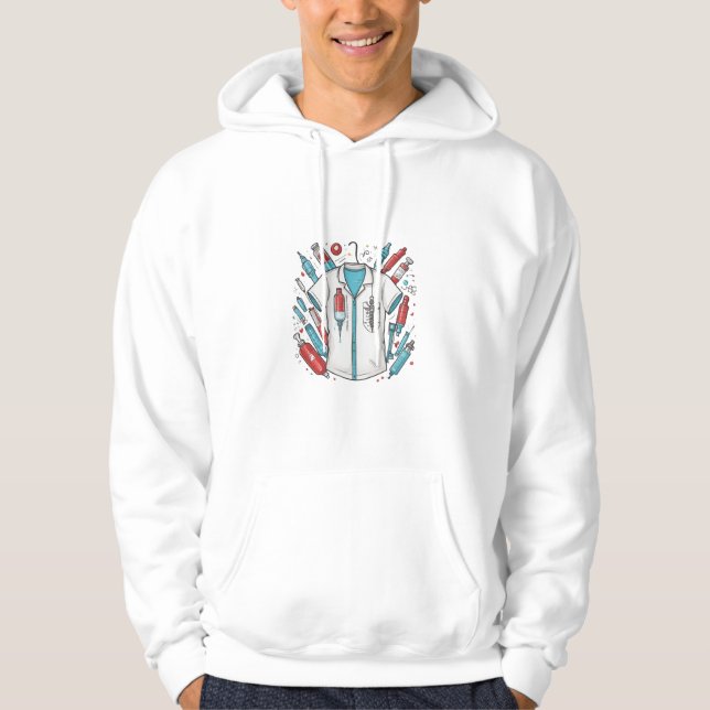 Healthcare Hero Hoodie – Vial & Syringe Art  (Framsida)