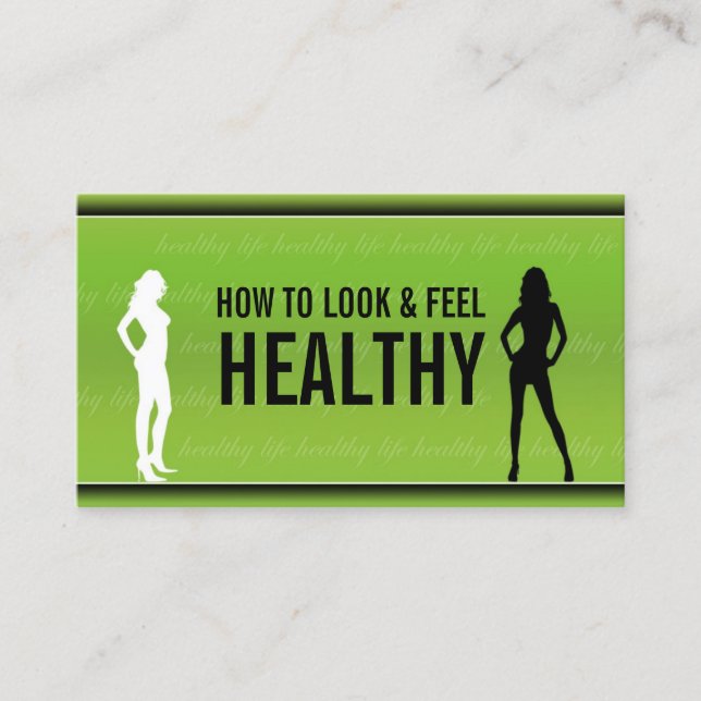 Healthcare-kort för svarta och vita Gröntar Visitkort (Framsida)