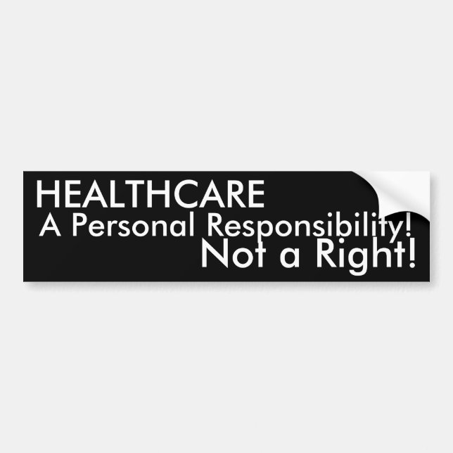 HEALTHCARE, personligt ansvar! Bildekal (Framsidan)