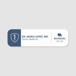 Healthcare Professional Bilingual Medical Modern Namnbricka