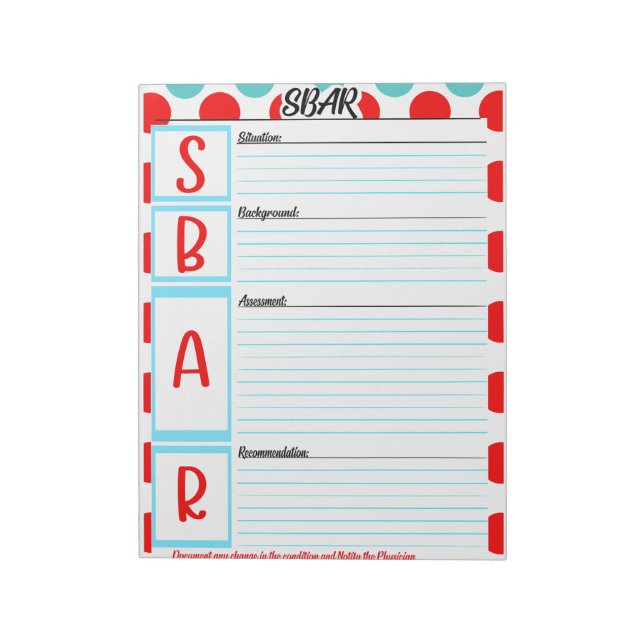 Healthcare Student SBAR-mall Anteckningsblock (Roterad)