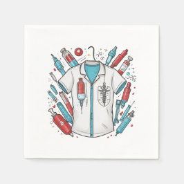Healthcare Themed Napkins – Syringe & Vial Pappersservett